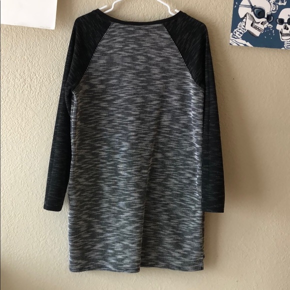 {Merona} -Size L- Grey and Black Long Sleeve Dress - Picture 4 of 5